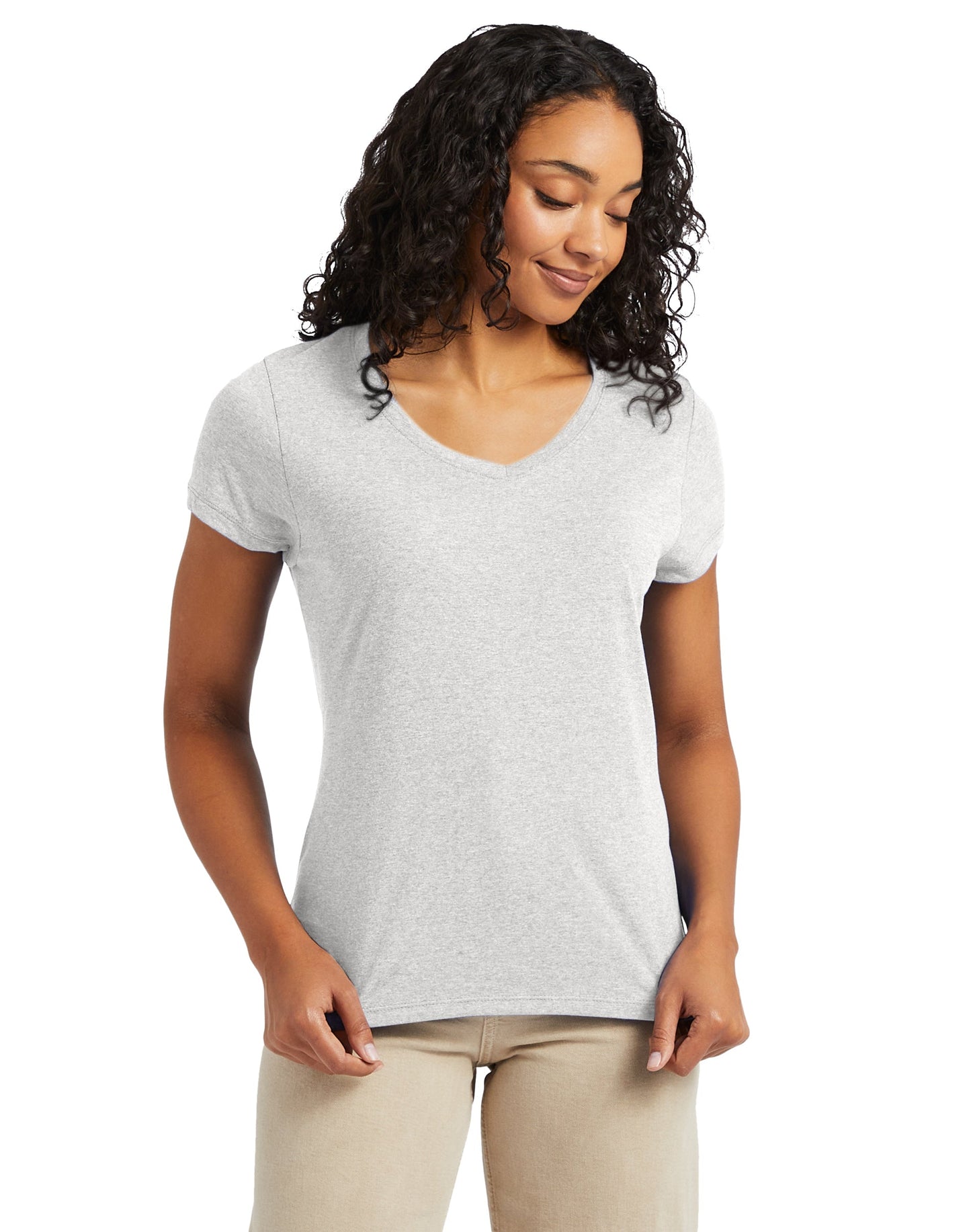 Hanes Perfect-T Women's Short Sleeve V-neck Triblend T-shirt - 42VT