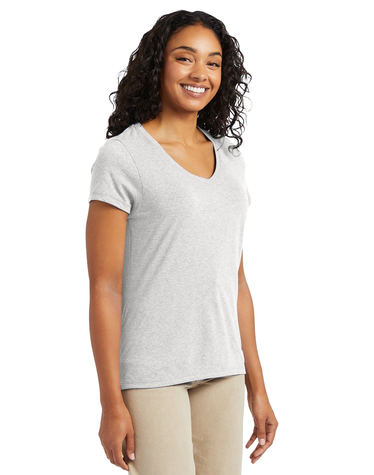 Hanes Perfect-T Women's Short Sleeve V-neck Triblend T-shirt - 42VT