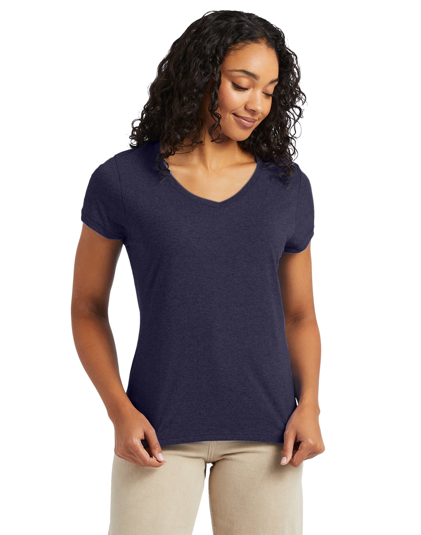 Hanes Perfect-T Women's Short Sleeve V-neck Triblend T-shirt - 42VT