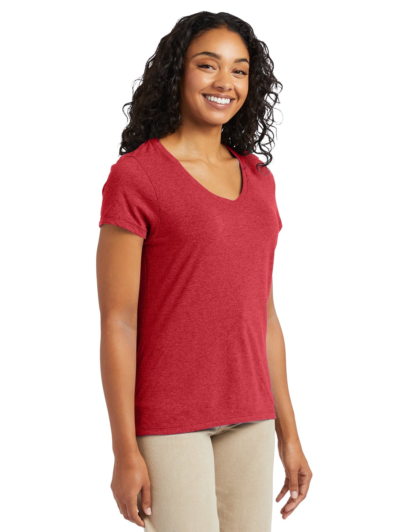 Hanes Perfect-T Women's Short Sleeve V-neck Triblend T-shirt - 42VT