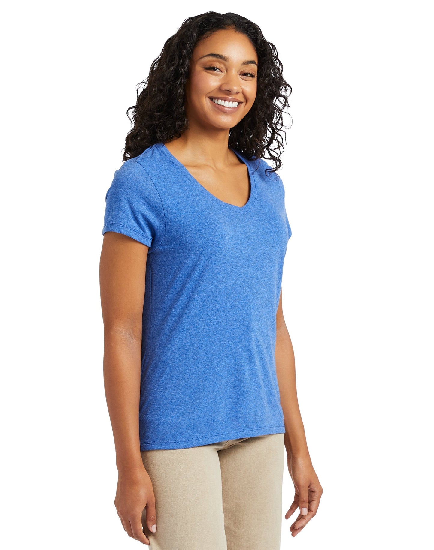 Hanes Perfect-T Women's Short Sleeve V-neck Triblend T-shirt - 42VT