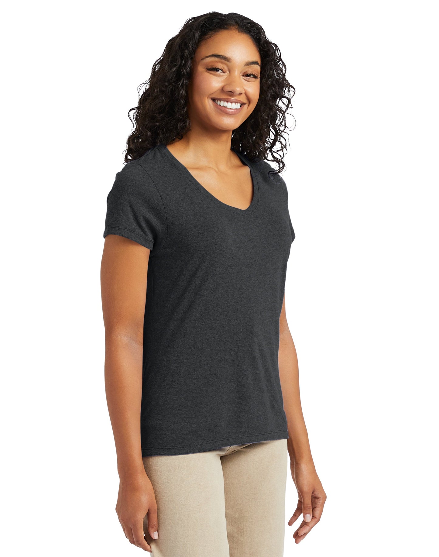 Hanes Perfect-T Women's Short Sleeve V-neck Triblend T-shirt - 42VT