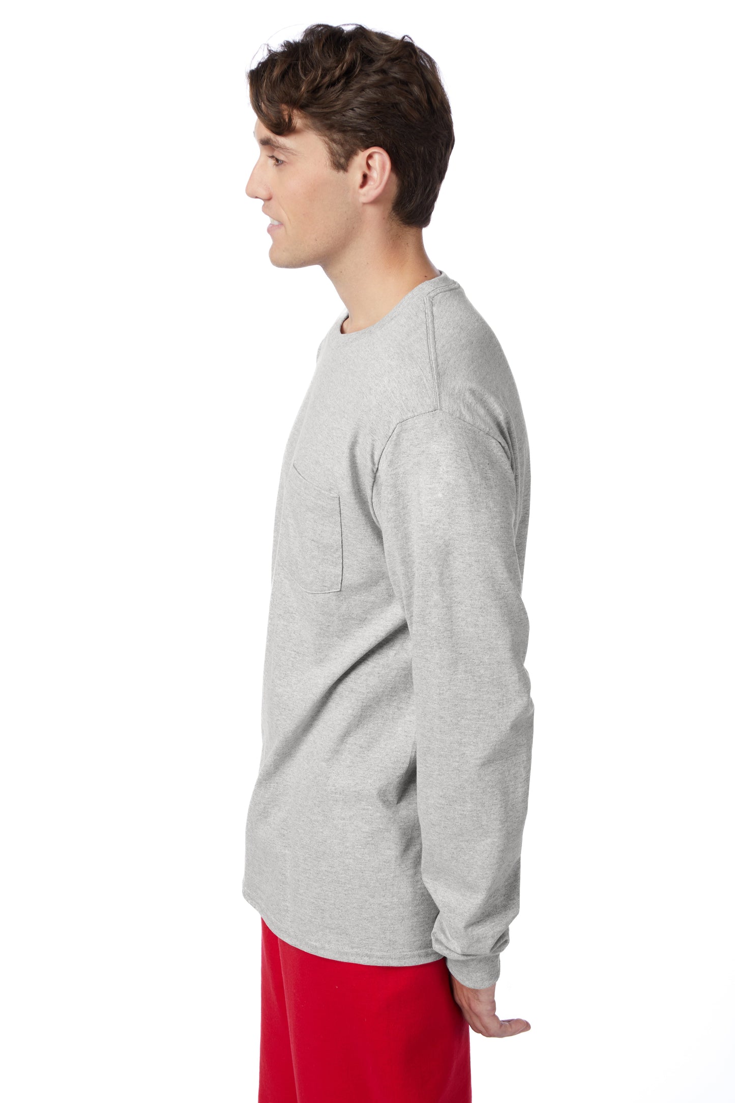 Hanes Authentic-T Long-Sleeve T-Shirt with Pocket - 5596