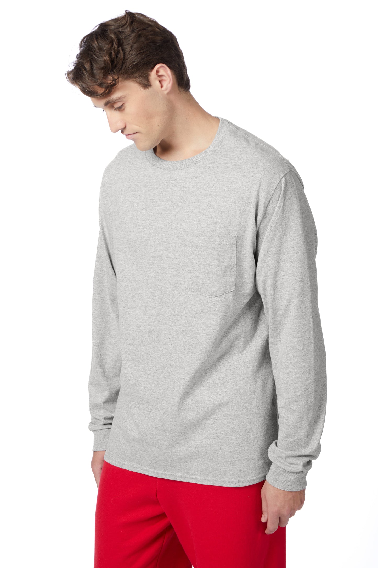 Hanes Authentic-T Long-Sleeve T-Shirt with Pocket - 5596