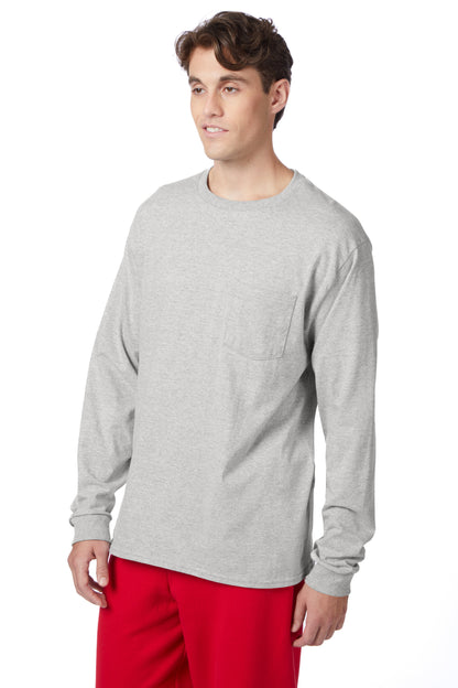 Hanes Authentic-T Long-Sleeve T-Shirt with Pocket - 5596