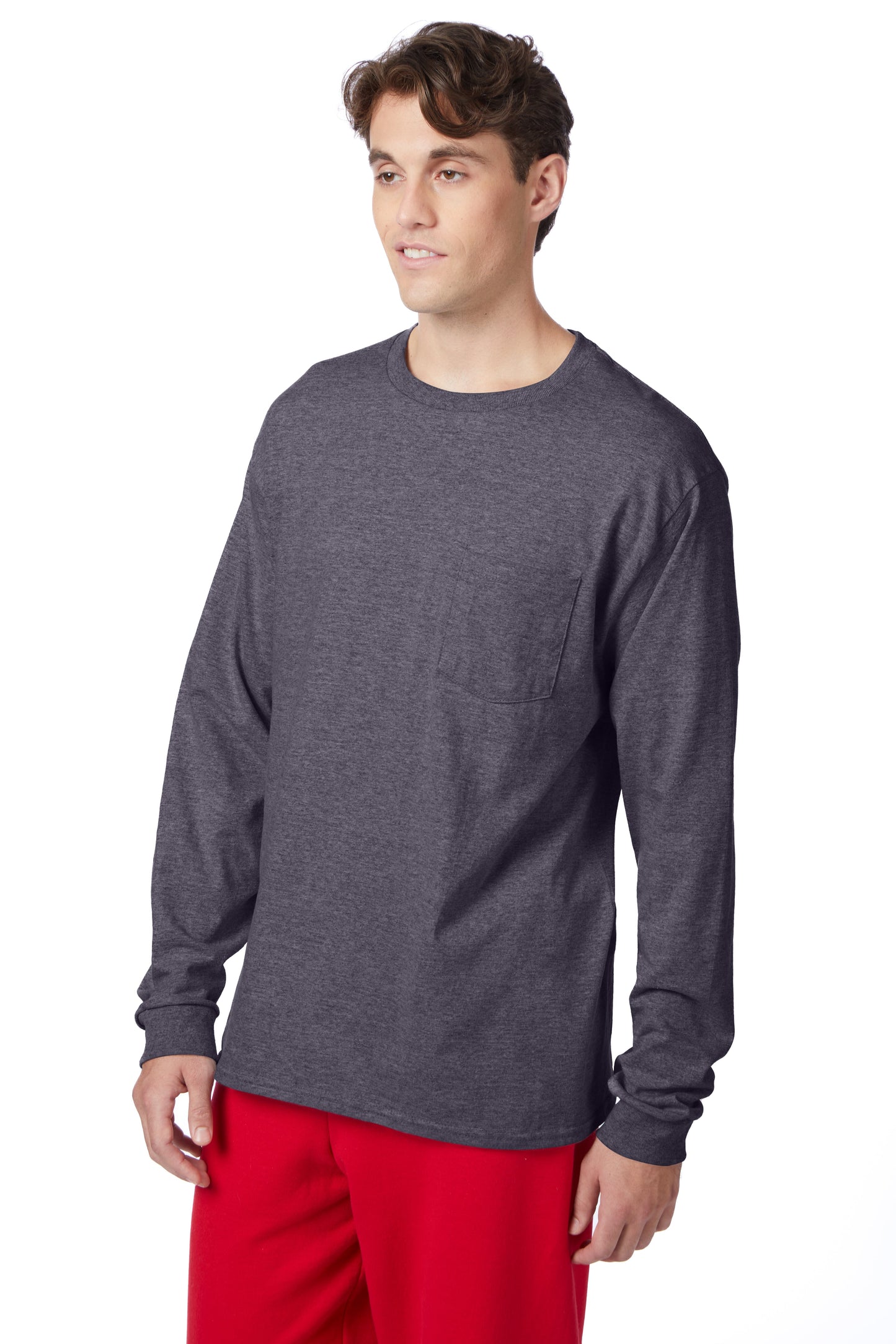 Hanes Authentic-T Long-Sleeve T-Shirt with Pocket - 5596