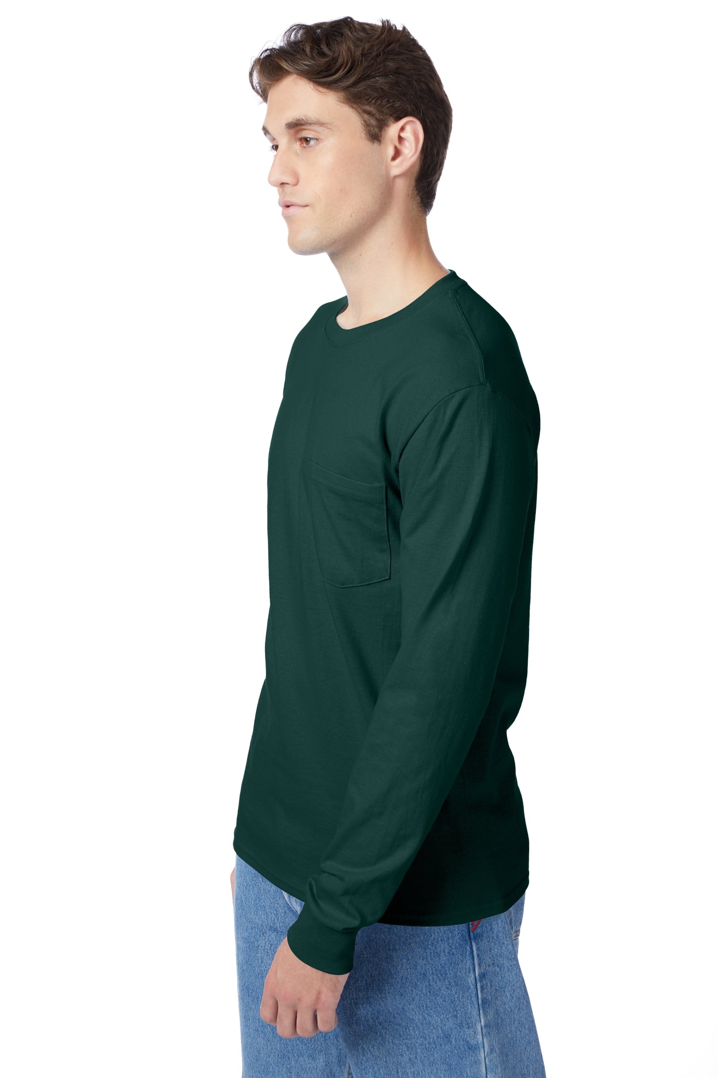 Hanes Authentic-T Long-Sleeve T-Shirt with Pocket - 5596