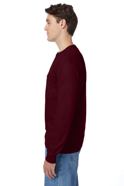 Hanes Authentic-T Long-Sleeve T-Shirt with Pocket - 5596