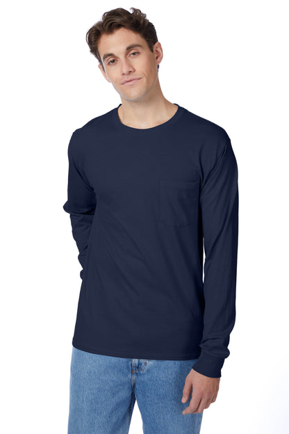 Hanes Authentic-T Long-Sleeve T-Shirt with Pocket - 5596