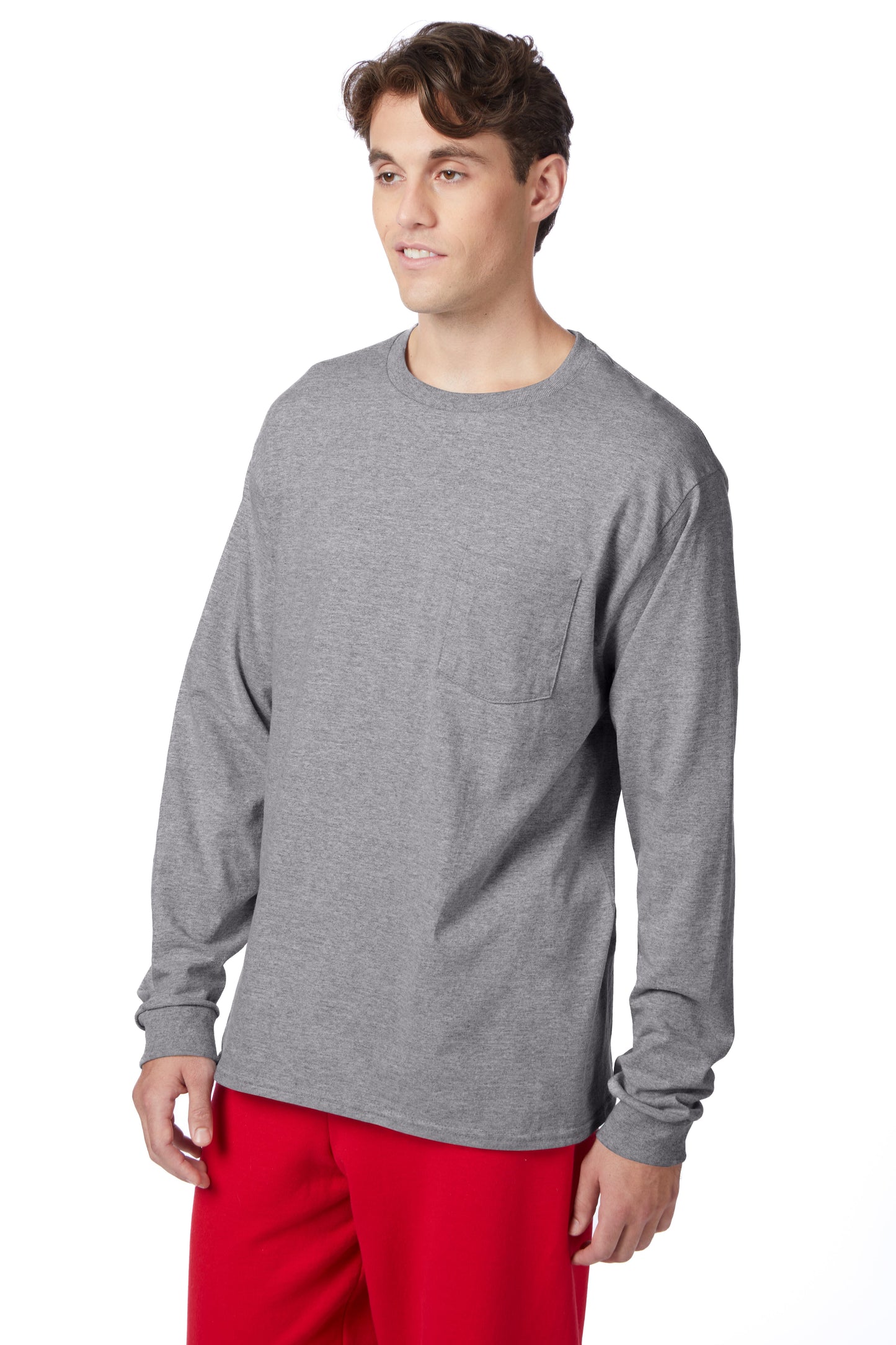 Hanes Authentic-T Long-Sleeve T-Shirt with Pocket - 5596