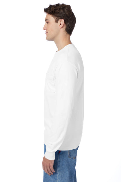 Hanes Authentic-T Long-Sleeve T-Shirt with Pocket - 5596