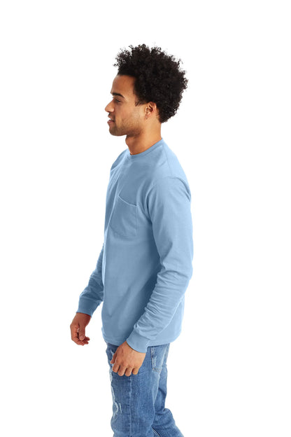 Hanes Authentic-T Long-Sleeve T-Shirt with Pocket - 5596