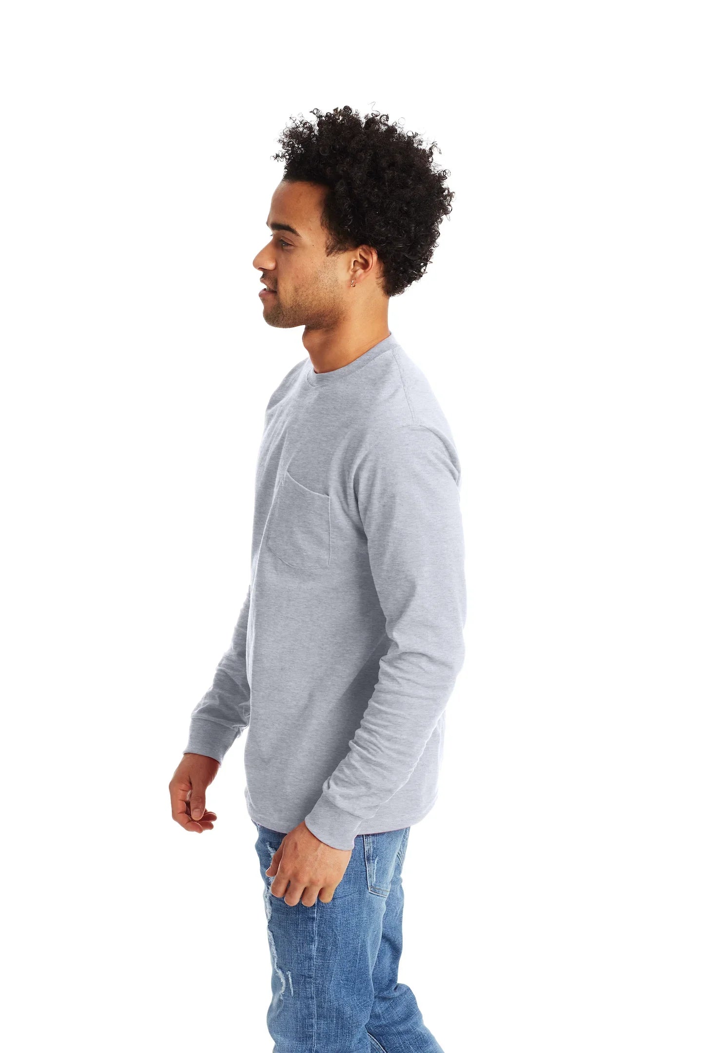 Hanes Authentic-T Long-Sleeve T-Shirt with Pocket - 5596