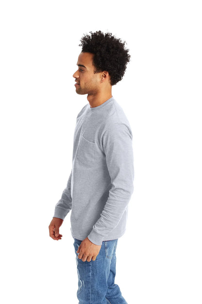 Hanes Authentic-T Long-Sleeve T-Shirt with Pocket - 5596