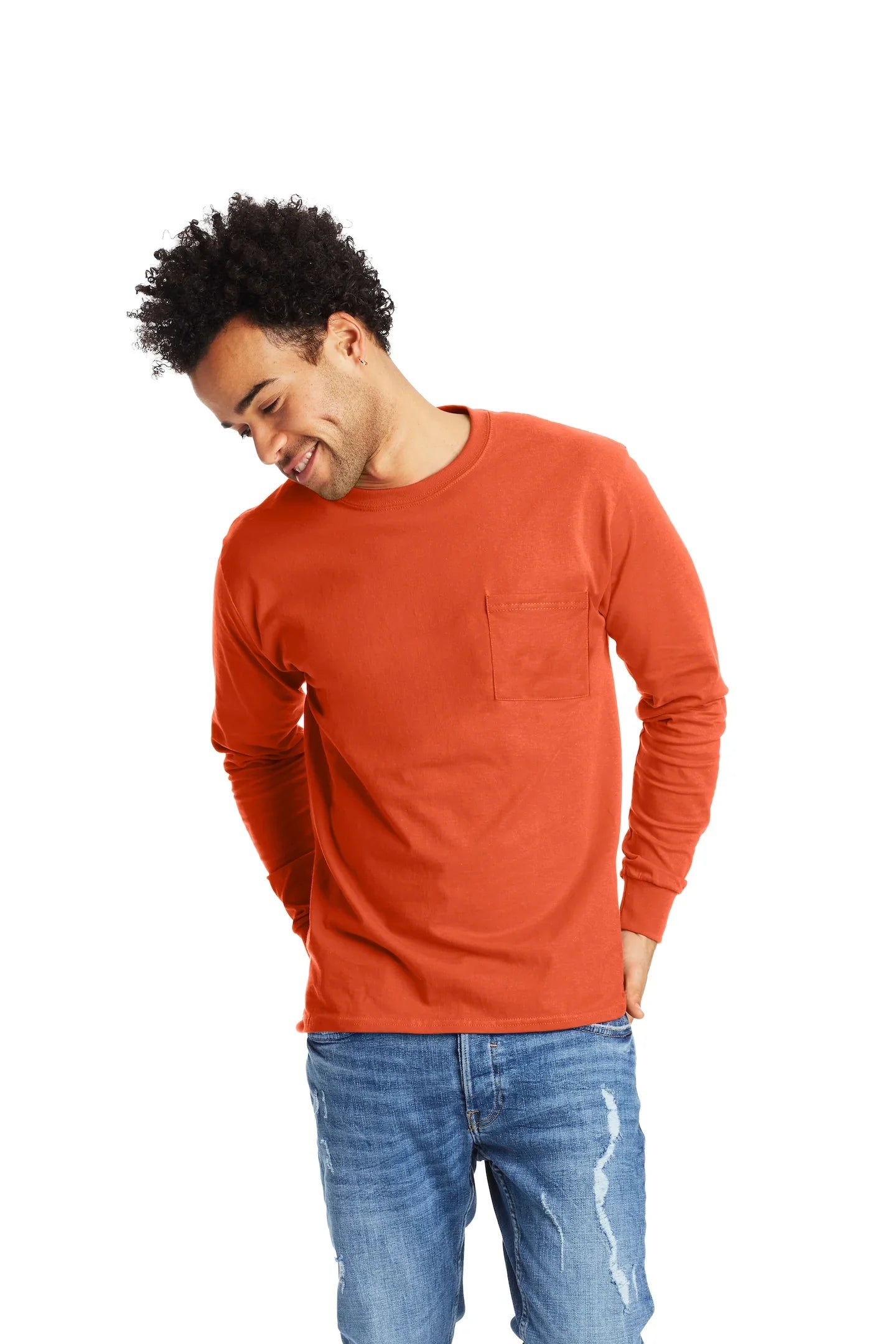 Hanes Authentic-T Long-Sleeve T-Shirt with Pocket - 5596