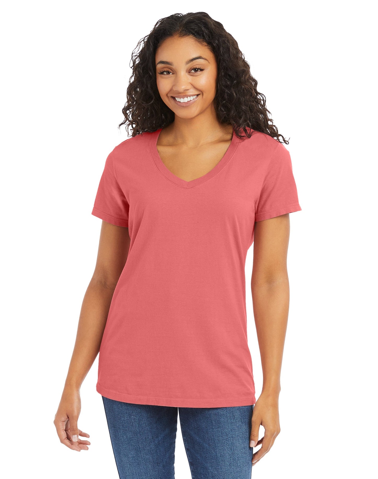 ComfortWash Ladies Short Sleeve V-Neck Tee - GDH125