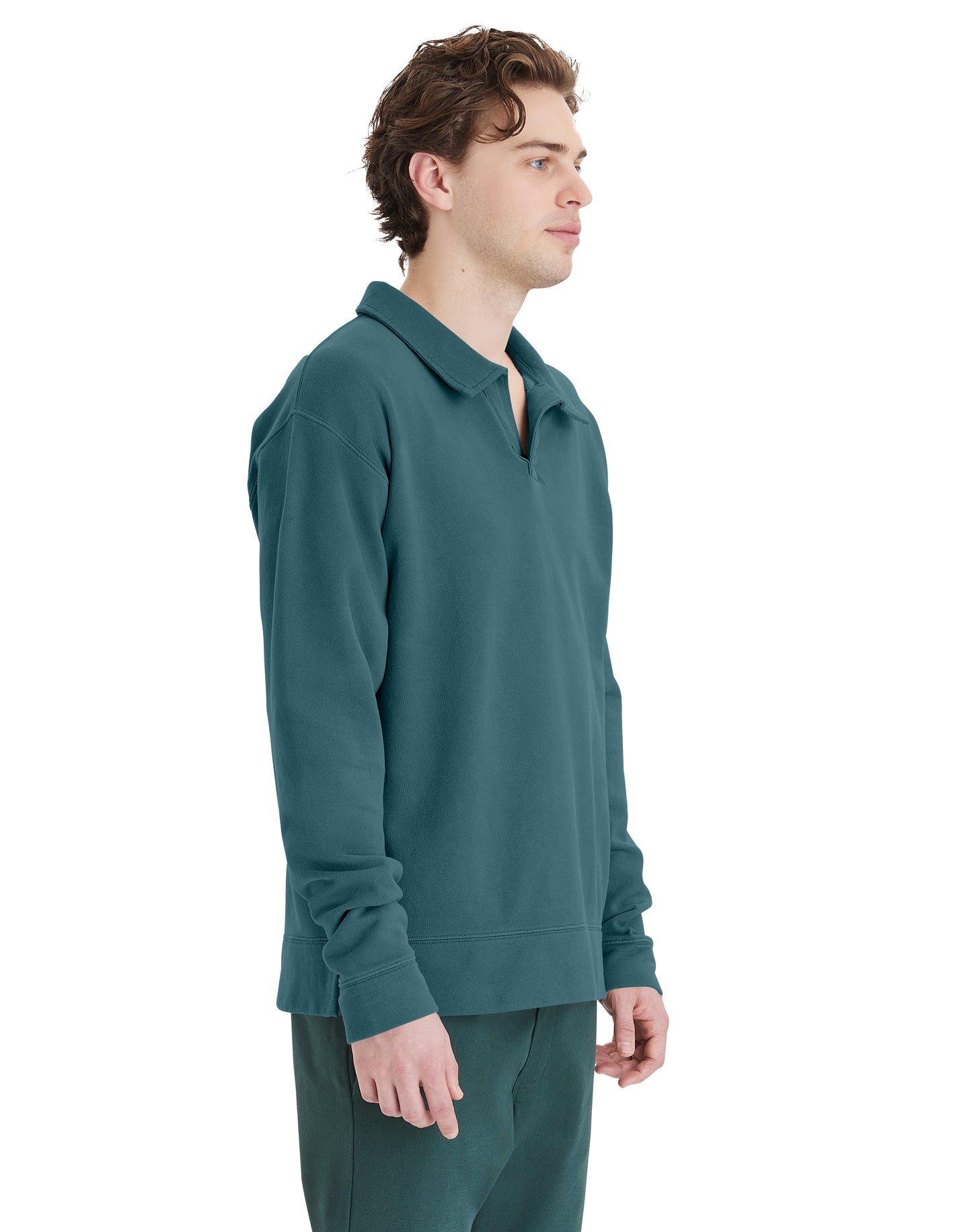 Garment Dye Polo Collar Sweatshirt - GDH490