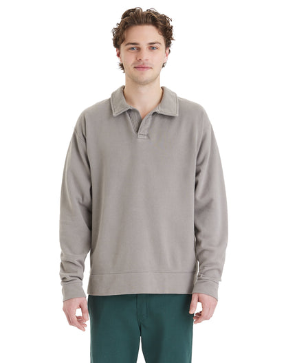 Garment Dye Polo Collar Sweatshirt - GDH490