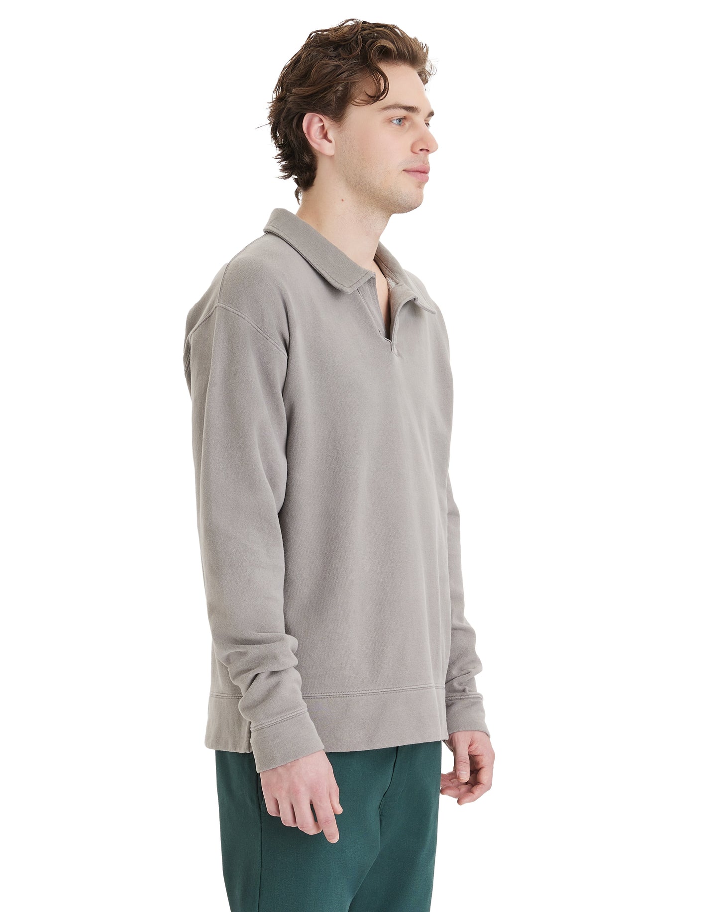 Garment Dye Polo Collar Sweatshirt - GDH490