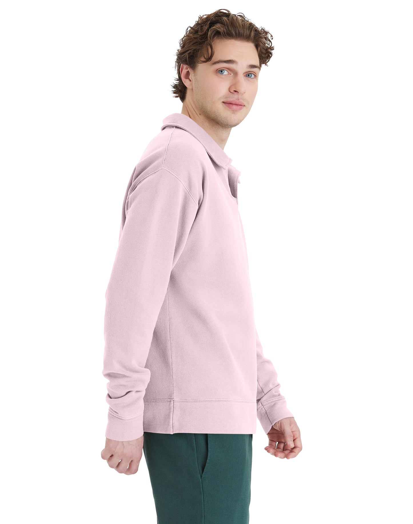 Garment Dye Polo Collar Sweatshirt - GDH490