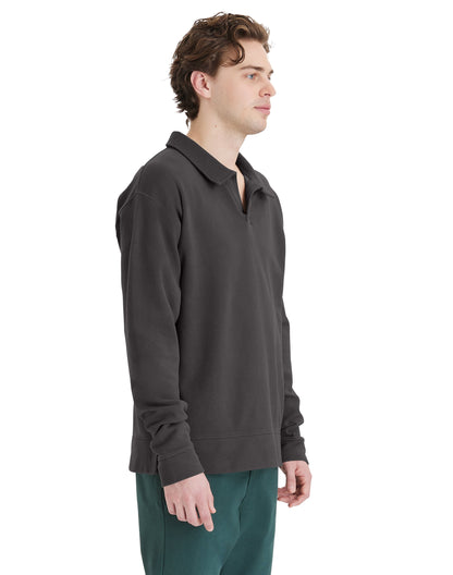 Garment Dye Polo Collar Sweatshirt - GDH490