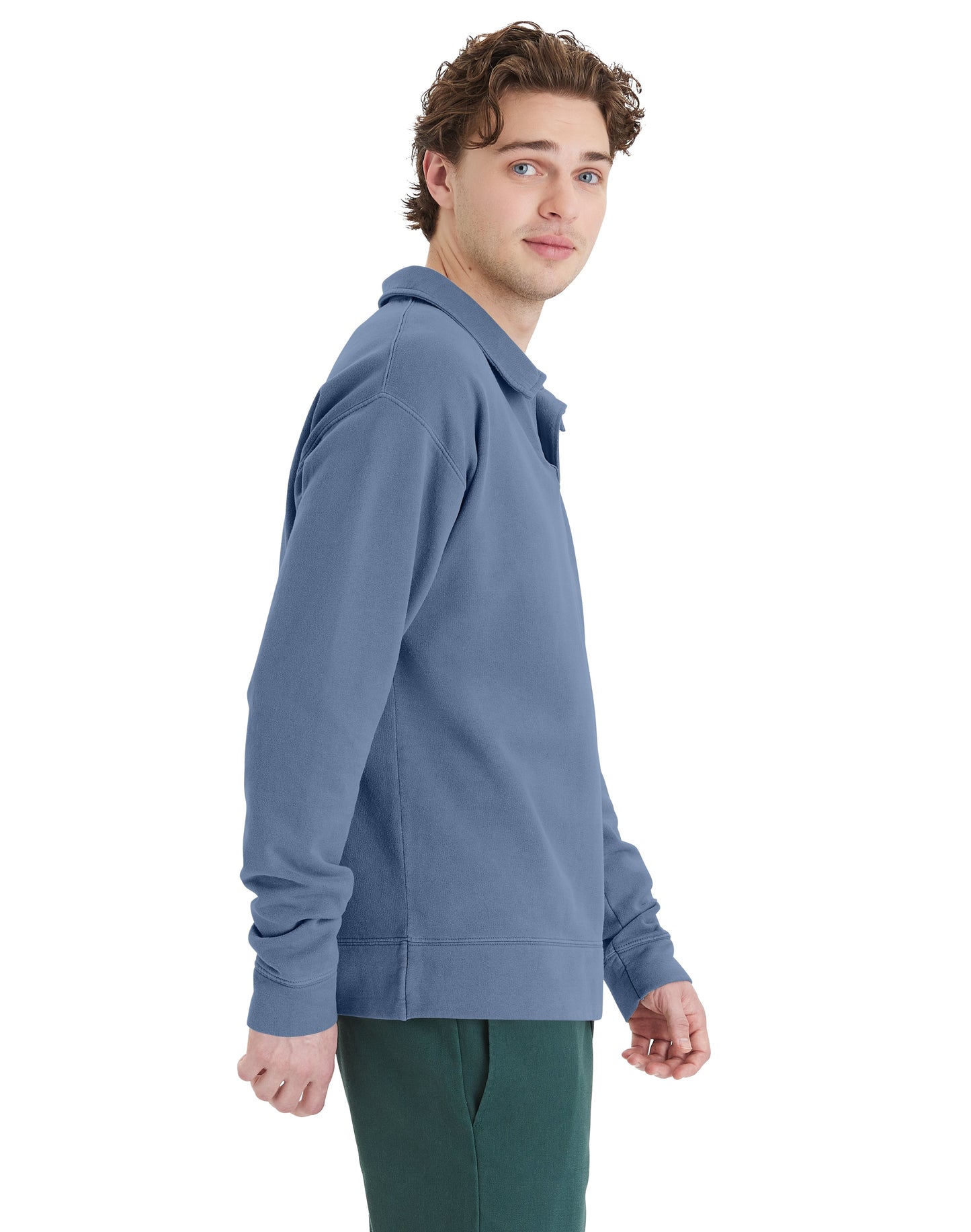 Garment Dye Polo Collar Sweatshirt - GDH490