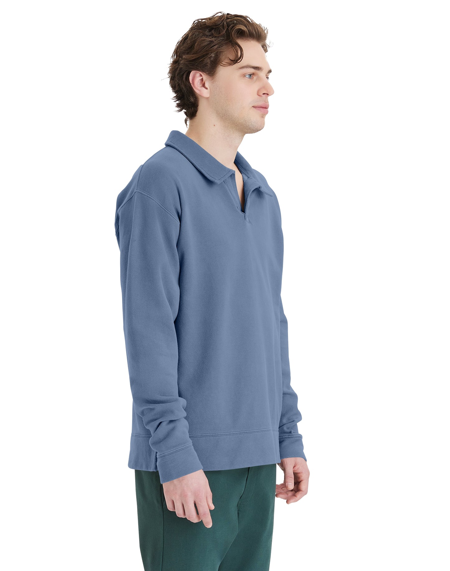 Garment Dye Polo Collar Sweatshirt - GDH490