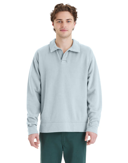 Garment Dye Polo Collar Sweatshirt - GDH490