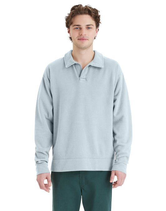 Garment Dye Polo Collar Sweatshirt - GDH490