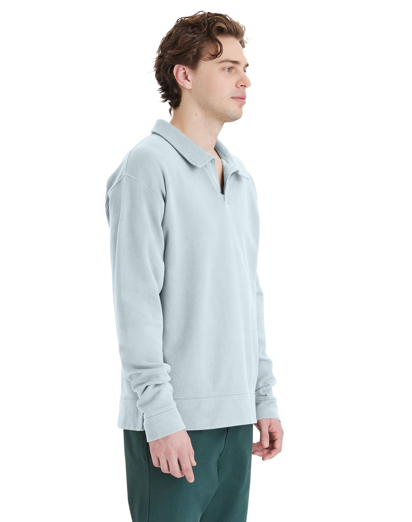 Garment Dye Polo Collar Sweatshirt - GDH490