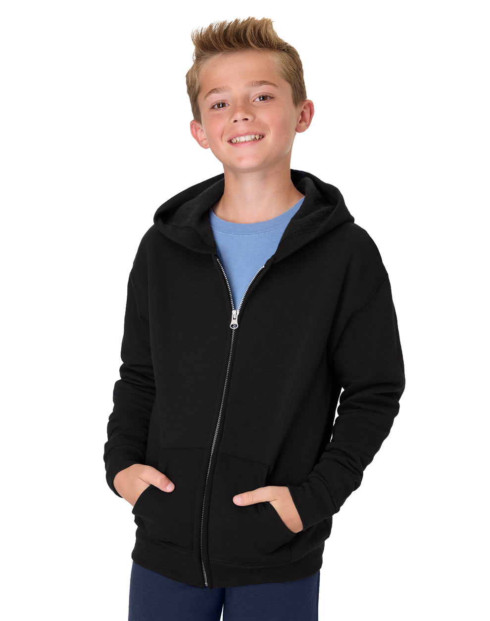 Hanes Youth EcoSmart Full-Zip Fleece Hoodie - P480