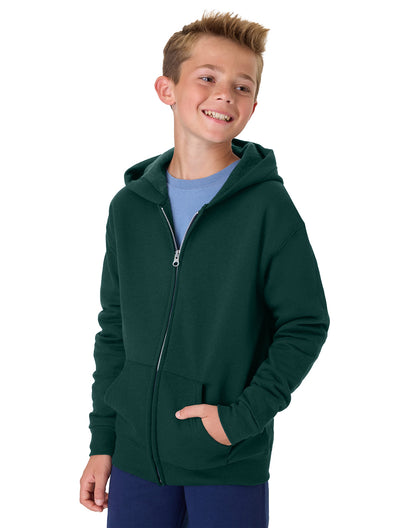 Hanes Youth EcoSmart Full-Zip Fleece Hoodie - P480