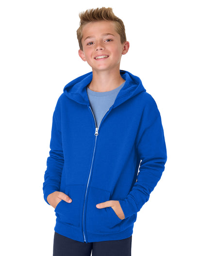 Hanes Youth EcoSmart Full-Zip Fleece Hoodie - P480