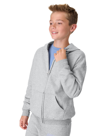 Hanes Youth EcoSmart Full-Zip Fleece Hoodie - P480