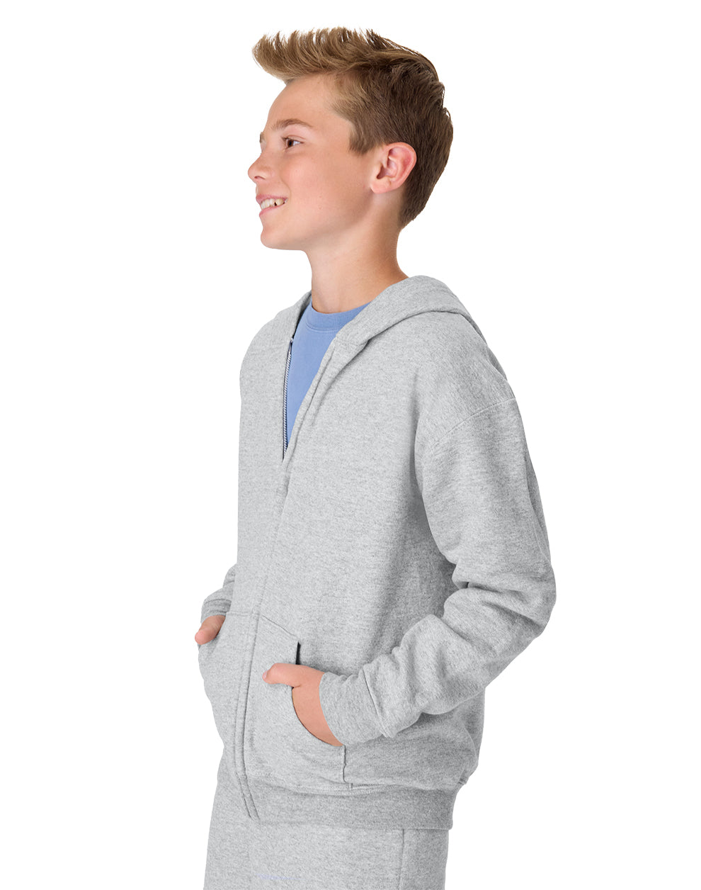 Hanes Youth EcoSmart Full-Zip Fleece Hoodie - P480