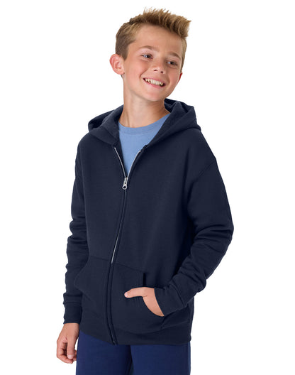 Hanes Youth EcoSmart Full-Zip Fleece Hoodie - P480