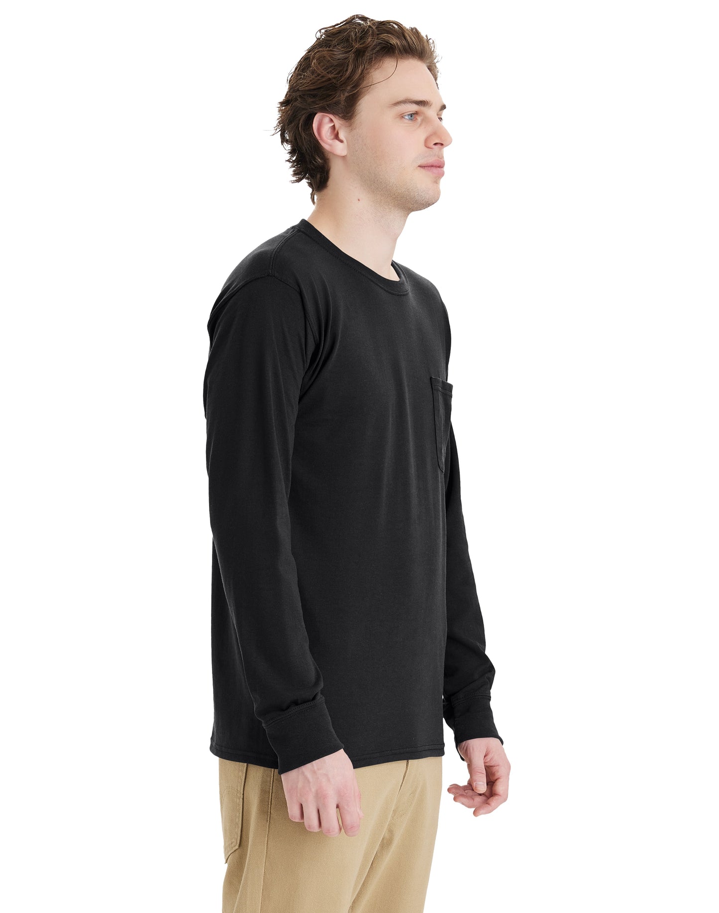 Hanes Workwear Long-Sleeve Pocket T-Shirt - W120