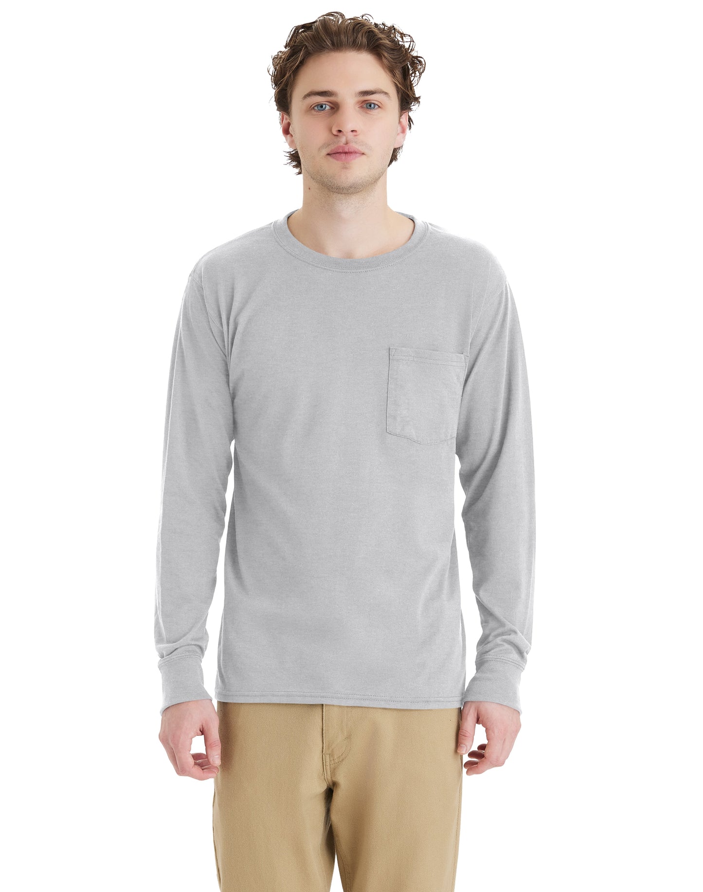 Hanes Workwear Long-Sleeve Pocket T-Shirt - W120