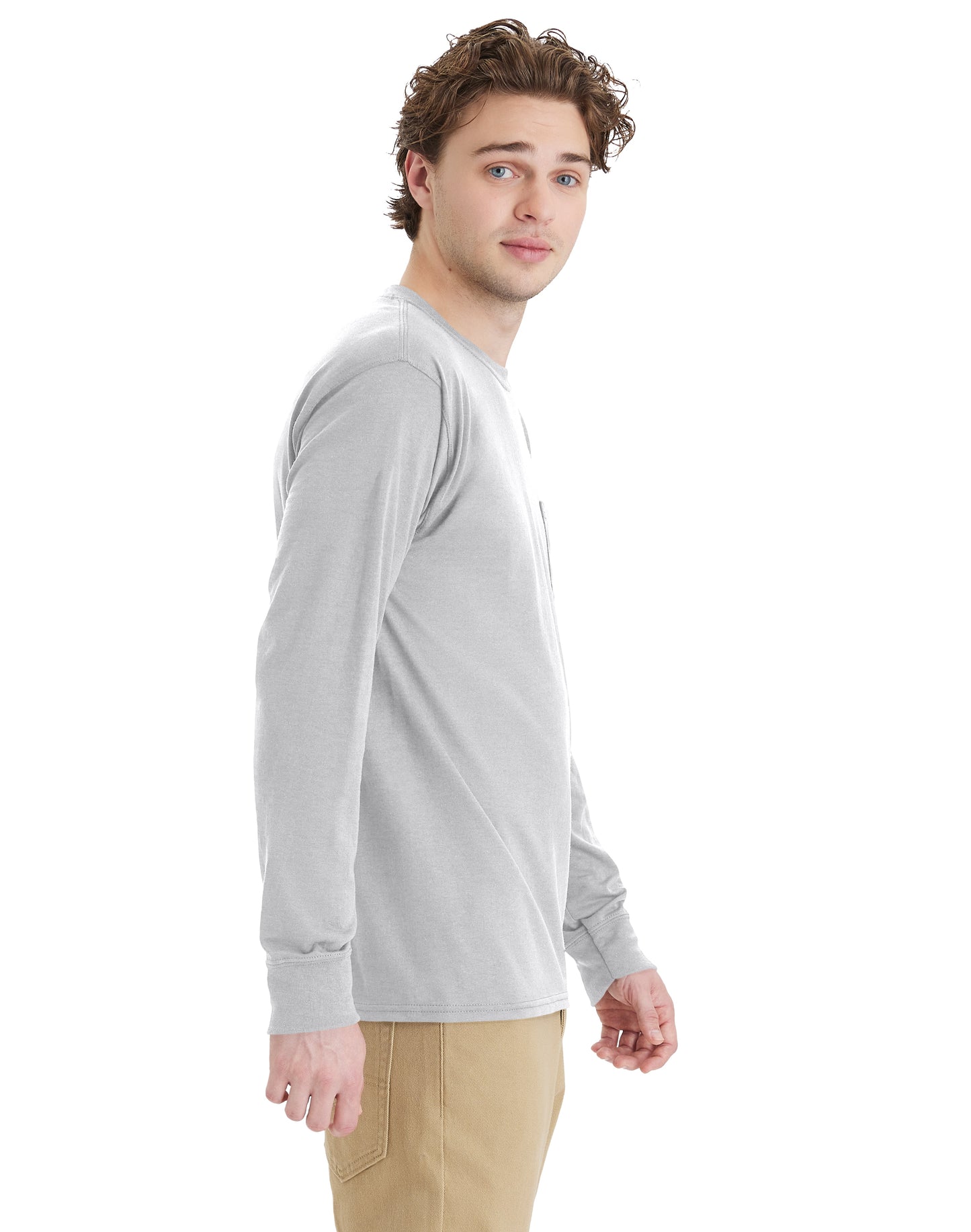 Hanes Workwear Long-Sleeve Pocket T-Shirt - W120