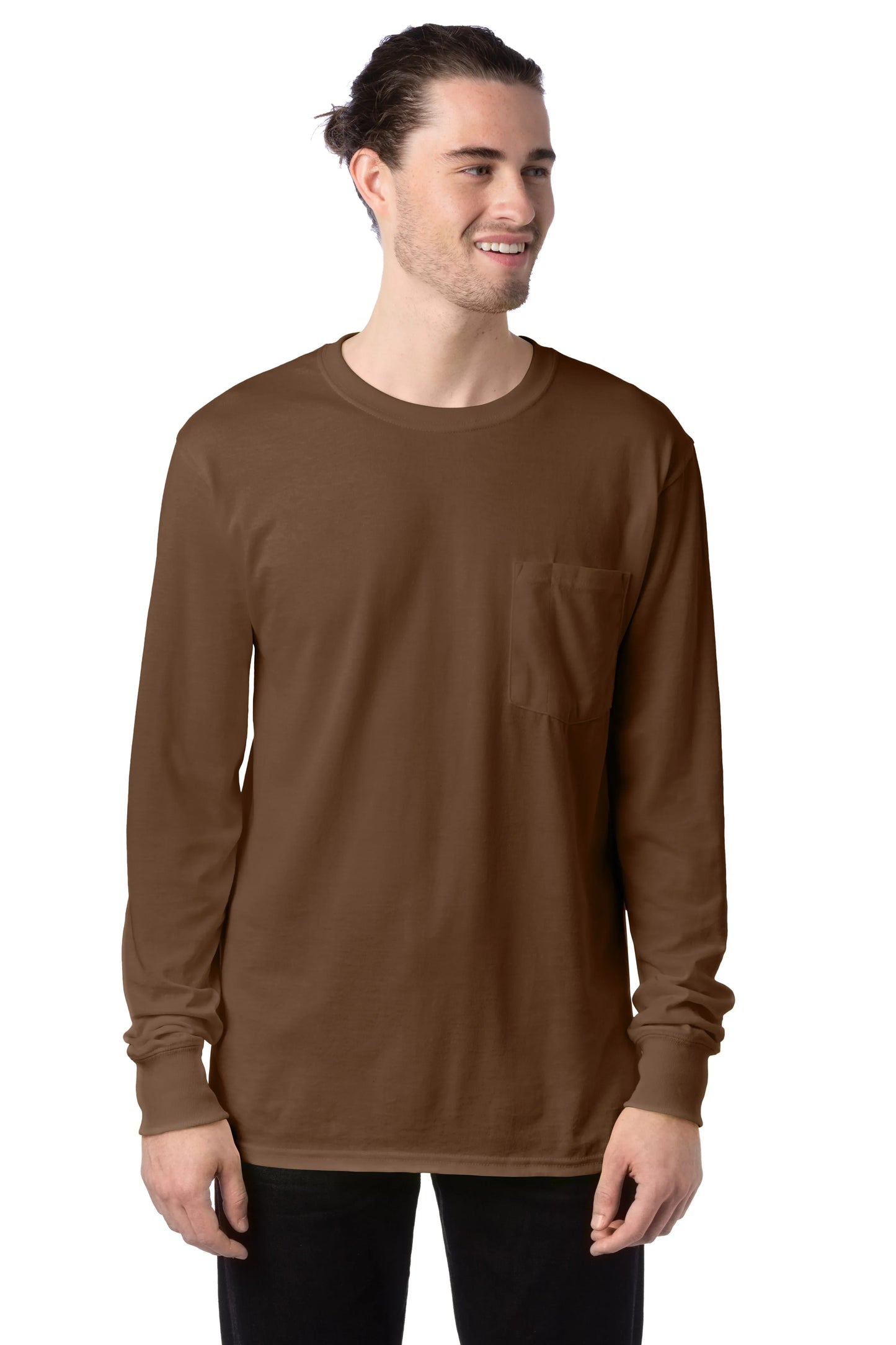 Hanes Workwear Long-Sleeve Pocket T-Shirt - W120