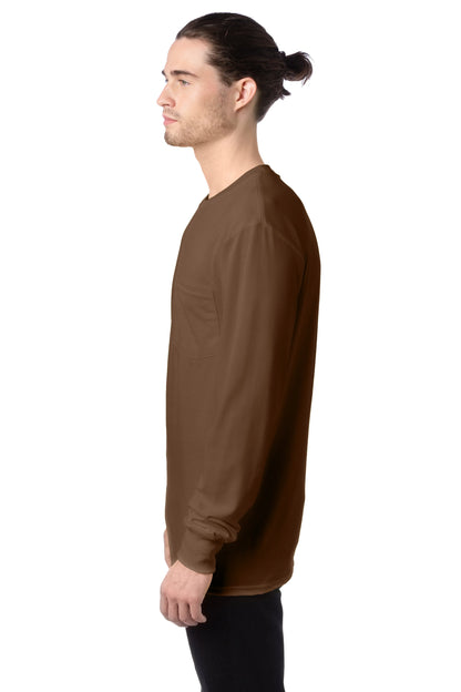 Hanes Workwear Long-Sleeve Pocket T-Shirt - W120