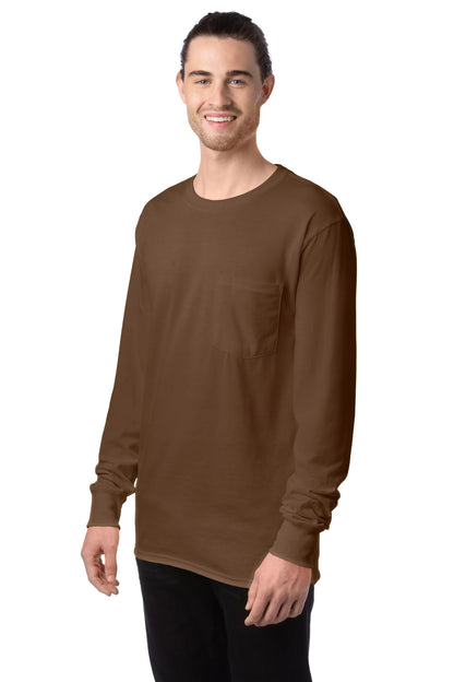 Hanes Workwear Long-Sleeve Pocket T-Shirt - W120