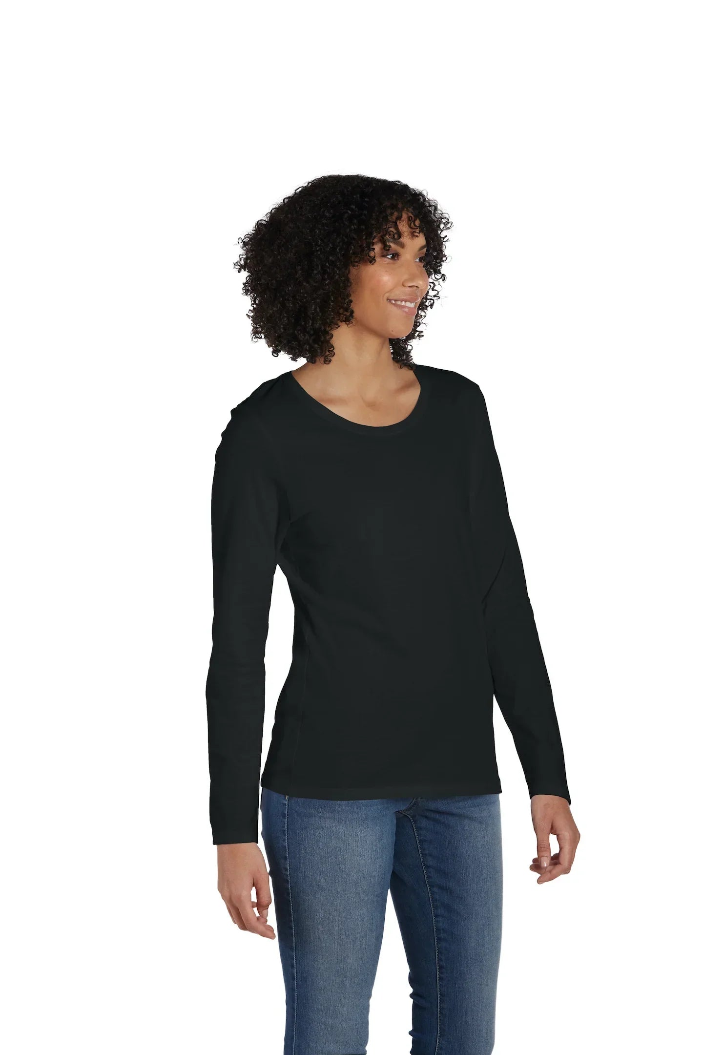 Hanes Perfect-T Women's Long Sleeve Scoopneck T-shirt - S04LS